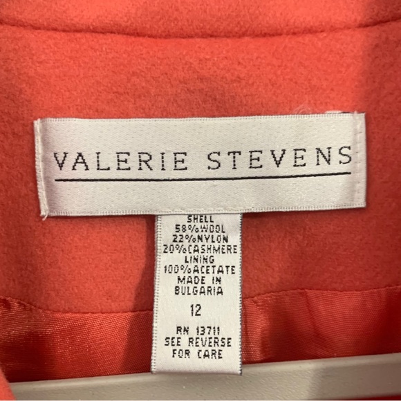 Vintage Valerie Stevens Coral Wool Nylon Cashmere Blend Women’s Blazer Size 12 - Picture 4 of 8